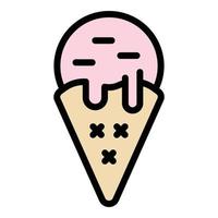 vector de contorno de color de icono de caramelo de helado