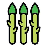 Vitamin asparagus icon color outline vector