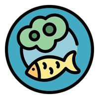 Dinner mashed potato icon color outline vector