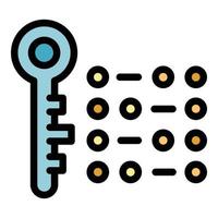 Key password icon color outline vector