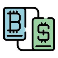 Bitcoin network icon color outline vector