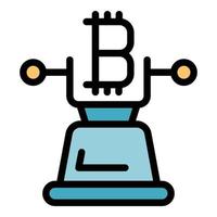 Bitcoin digital icon color outline vector