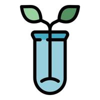 Test tube plant icon color outline vector
