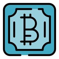 Blockchain square icon color outline vector