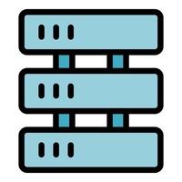 Cryptocurrency server icon color outline vector