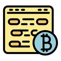 Blockchain page icon color outline vector