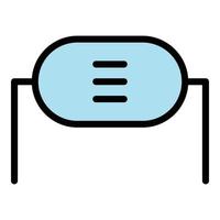 Electrical resistor icon color outline vector