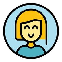 Personal assistant icon color outline vector