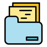 Support files icon color outline vector