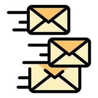 Sending emails icon color outline vector