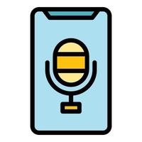 Voice control icon color outline vector