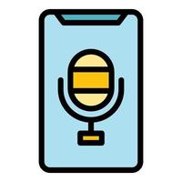 Voice control icon color outline vector