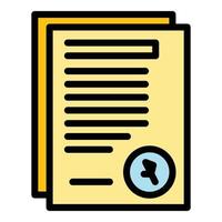 Assistance documents icon color outline vector