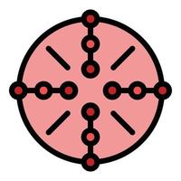 Center scope sight icon color outline vector