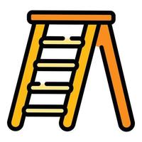 Home step ladder icon color outline vector