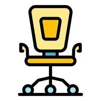 Office chair icon color outline vector