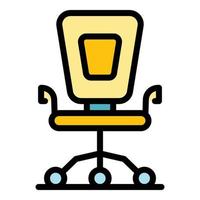 Office chair icon color outline vector