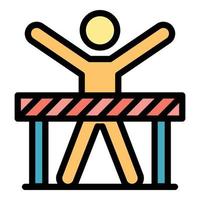 Careless road worker icon color outline vector