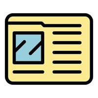 Personal folder interface icon color outline vector
