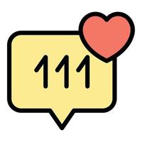 Message interface icon color outline vector