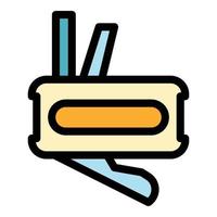 Multitool knife icon color outline vector