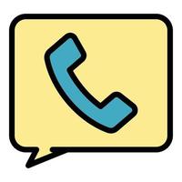 Call sms interface icon color outline vector