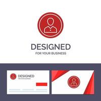 Creative Business Card and Logo template Avatar Human Man People Person Profile User Vector Illustration