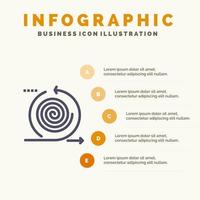 ciclo de negocios gestión de iteraciones producto icono sólido infografía 5 pasos presentación antecedentes vector