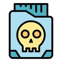 Malware folder icon color outline vector