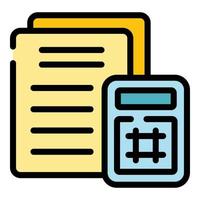 Career calculator icon color outline vector