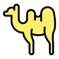 Caravan camel icon color outline vector