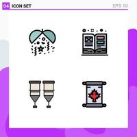 4 Creative Icons Modern Signs and Symbols of celebration medical art textbook transfusion Editable Vector Design Elements