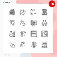 User Interface Pack of 16 Basic Outlines of easter prototyping development prototype engineering Editable Vector Design Elements