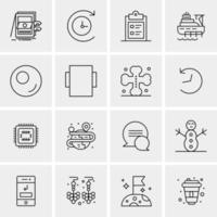 16 iconos universales de negocios vector ilustración de icono creativo para usar en proyectos relacionados con la web y dispositivos móviles