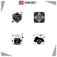 User Interface Solid Glyph Pack of modern Signs and Symbols of protection cup target goal hot Editable Vector Design Elements
