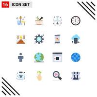 16 Flat Color concept for Websites Mobile and Apps award climb internet wall clock Editable Pack of Creative Vector Design Elements