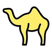 Zoo camel icon color outline vector