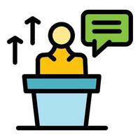 Career speaker icon color outline vector