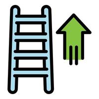 Career up ladder icon color outline vector