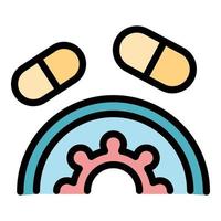 Antibiotic fight icon color outline vector
