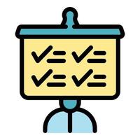 Dashboard career icon color outline vector