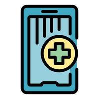 Online medical service icon color outline vector