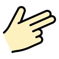 Hand gesture grab icon color outline vector