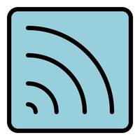 Wifi interface icon color outline vector