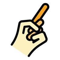 Hand gesture pistol icon color outline vector