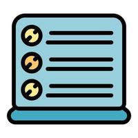 Online health test icon color outline vector