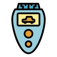 Smart car key icon color outline vector