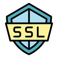 vector de contorno de color de icono de escudo ssl