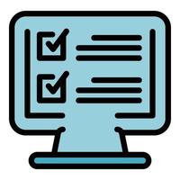 Online health checklist icon color outline vector