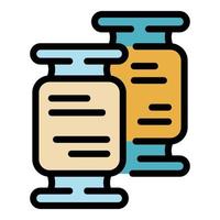 Spools thread icon color outline vector